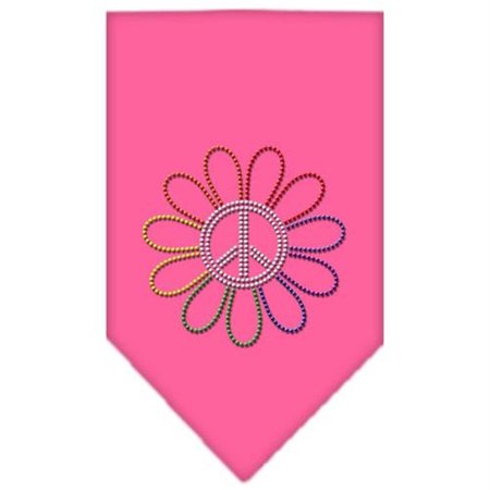 UNCONDITIONAL LOVE Rainbow Peace Flower Rhinestone Bandana Bright Pink Large UN802818